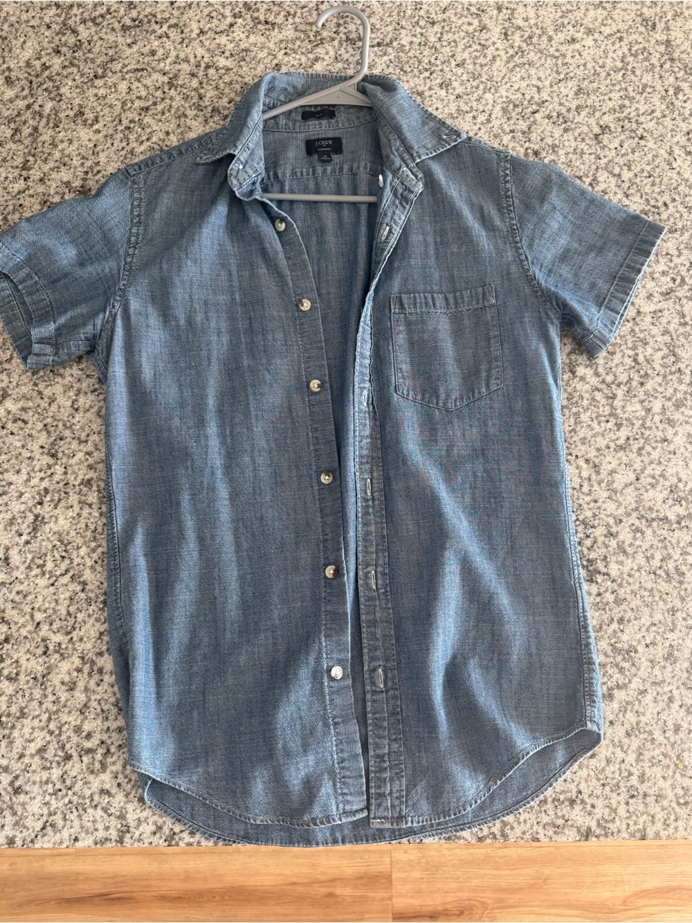 J. Crew Short-Sleeve Chambray Button-Down Shirt - Light Blue